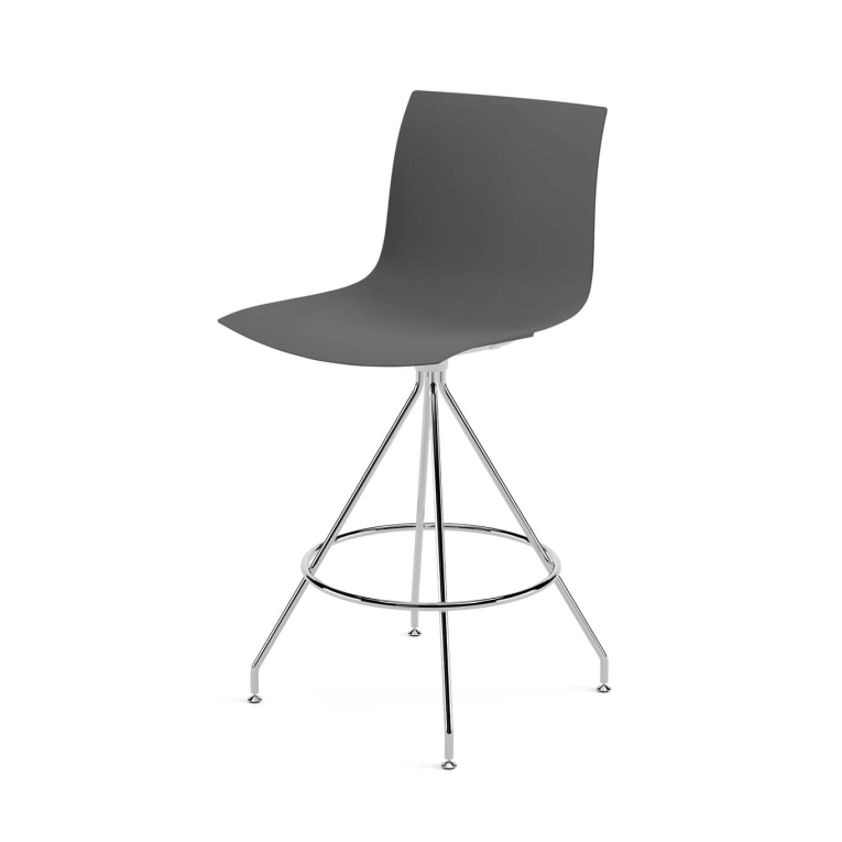 Stool CATIFA RE 46, H 65 Grey, Chrome Base ARPER