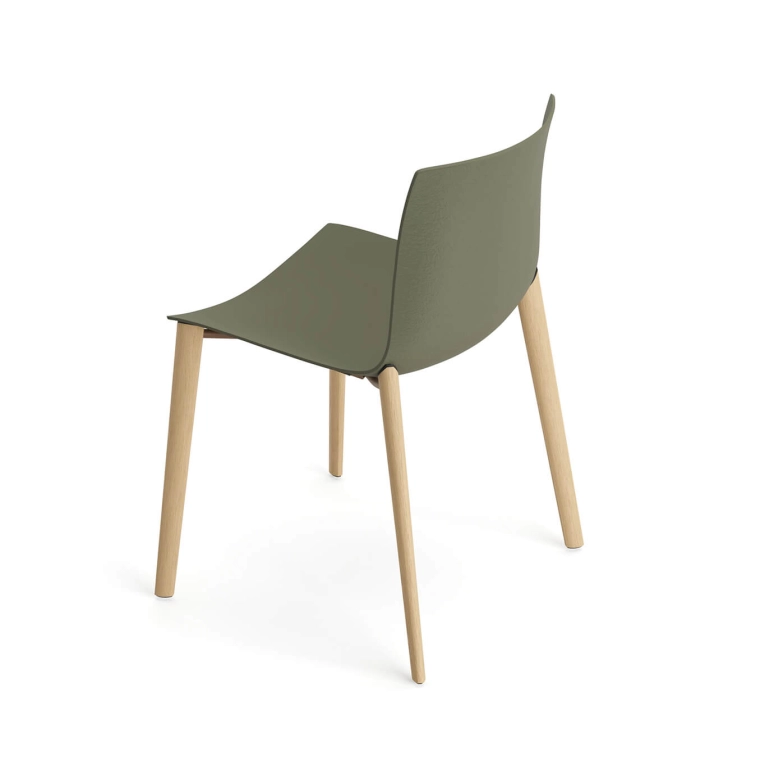 Chaise CATIFA RE 46 Pieds bois Vert de lande ARPER