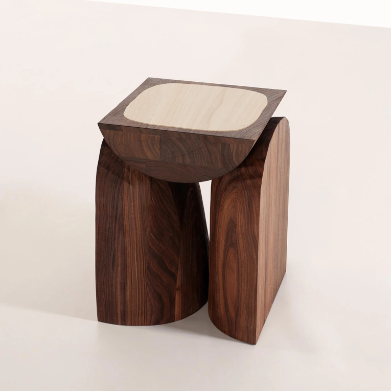 Table d'appoint guéridon BREAD H 60 Noyer TACCHINI