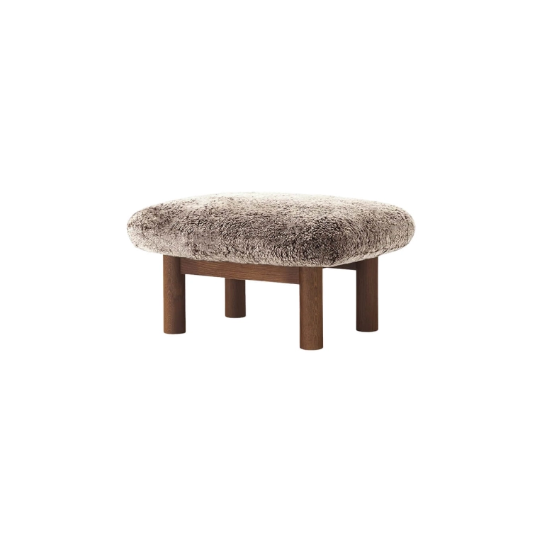 Pouf BRASILIA Chêne Foncé/ Sheepskin Sahara AUDO COPENHAGEN