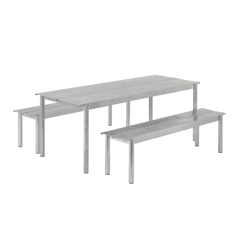 Banc LINEAR STEEL Galvanisé MUUTO