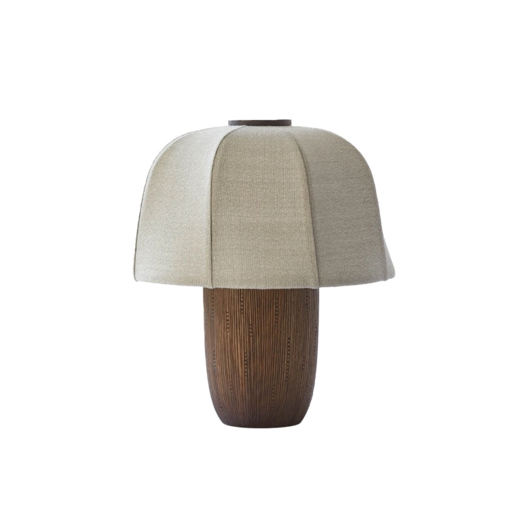 Lampe à poser MEDUZA small tissu San 230 Noyer ZANAT