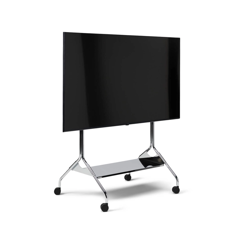 Meuble TV Etagère pour support TV MOON TRAY Chrome PEDESTAL