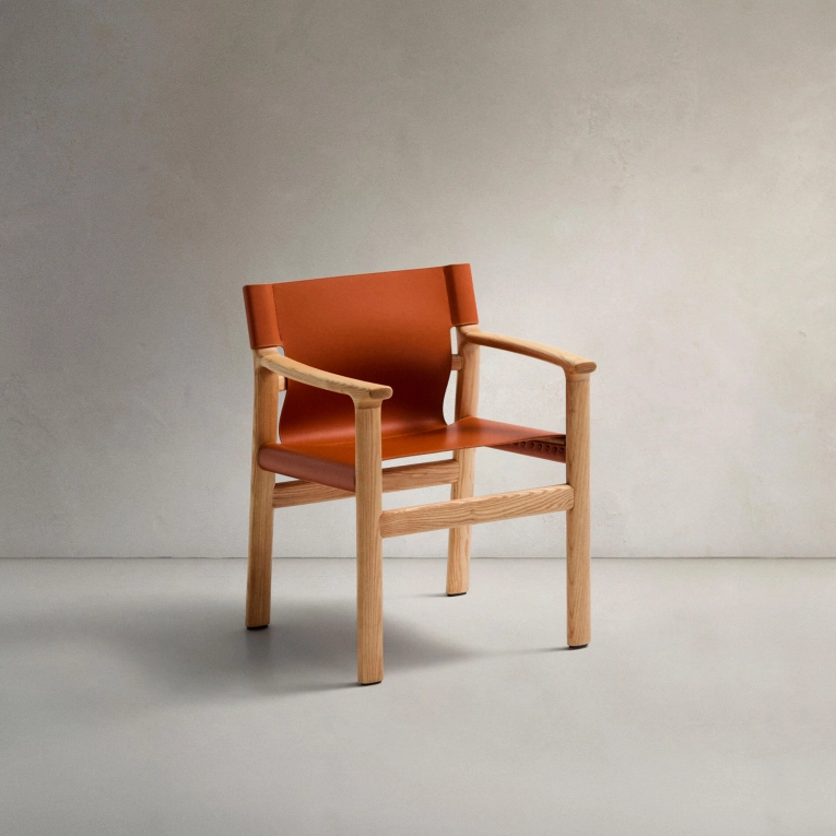 JAN Frêne naturel / Cuir Marron KAVE HOME