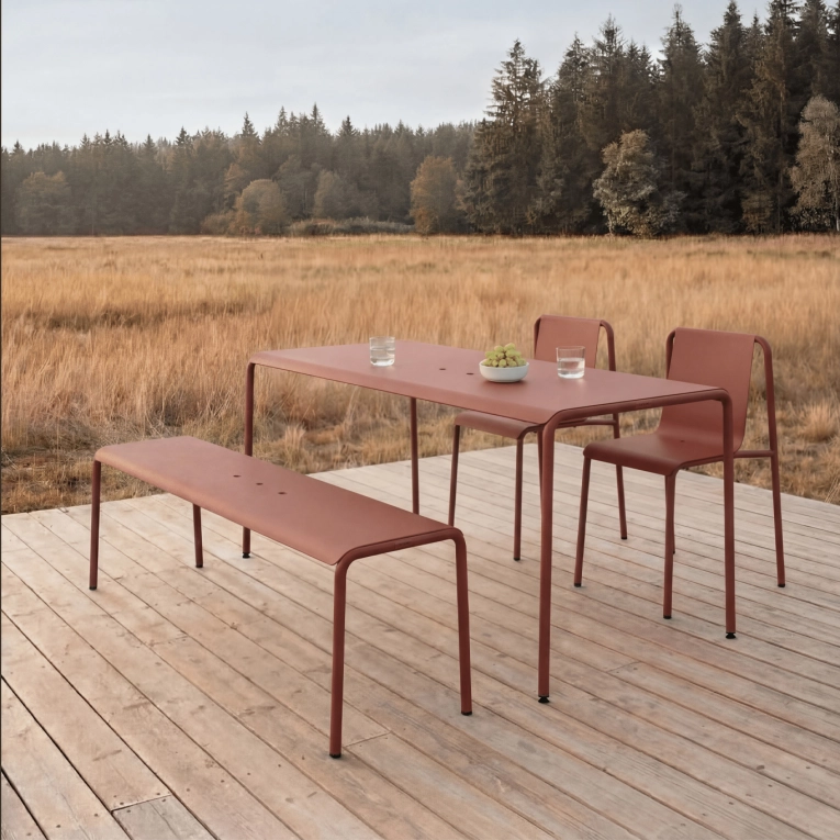 Table extérieure PANORAMA Rouge Brique L 130 TIPTOE