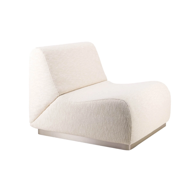 Canapé ROTONDO tissu tramé crème THE SOCIALITE FAMILY