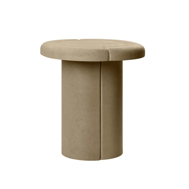 Table d'appoint guéridon ALDER Gris terre MATER