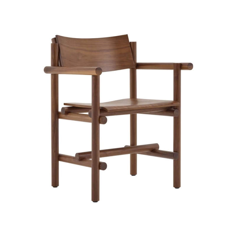 Chaise MUECKE avec accoudoirs Noyer KNOLL