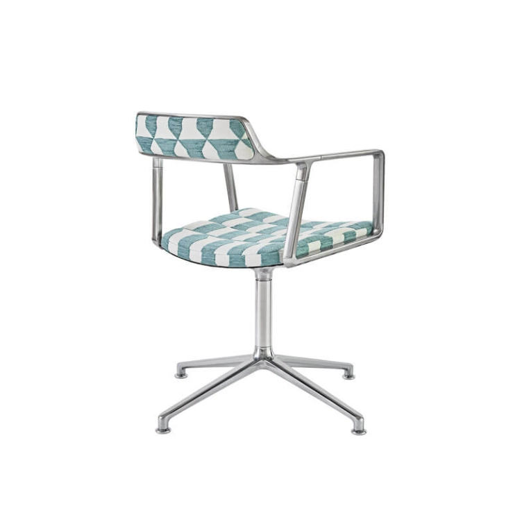SWIVEL CHAIR 452 à patins Tissu Lagrasse / Aluminium poli VIPP