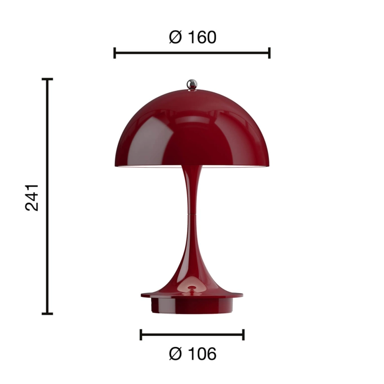 Lampe sans fil PANTHELLA 160 PORTABLE V3 Bordeaux Opaque LOUIS POULSEN