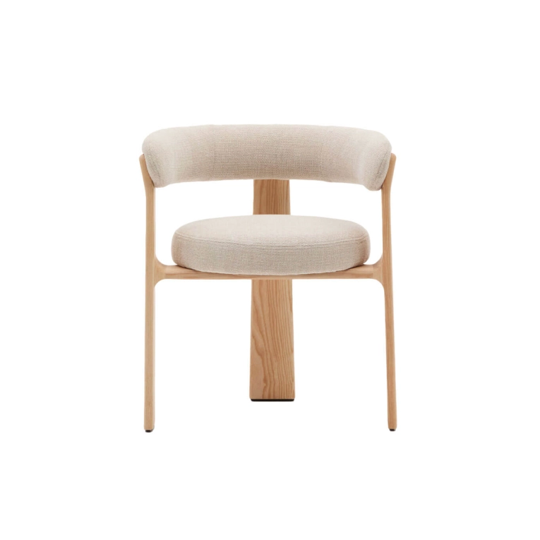 GRANITE 3 pieds Tissu Chenille beige / Frêne naturel  KAVE HOME