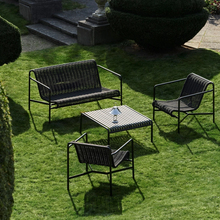 Canapé extérieur Banc PALISSADE CORD Lounge Rouge Fer HAY