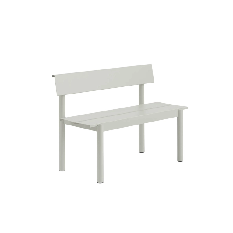 Banc extérieur LINEAR STEEL avec dossier L 110 Gris MUUTO