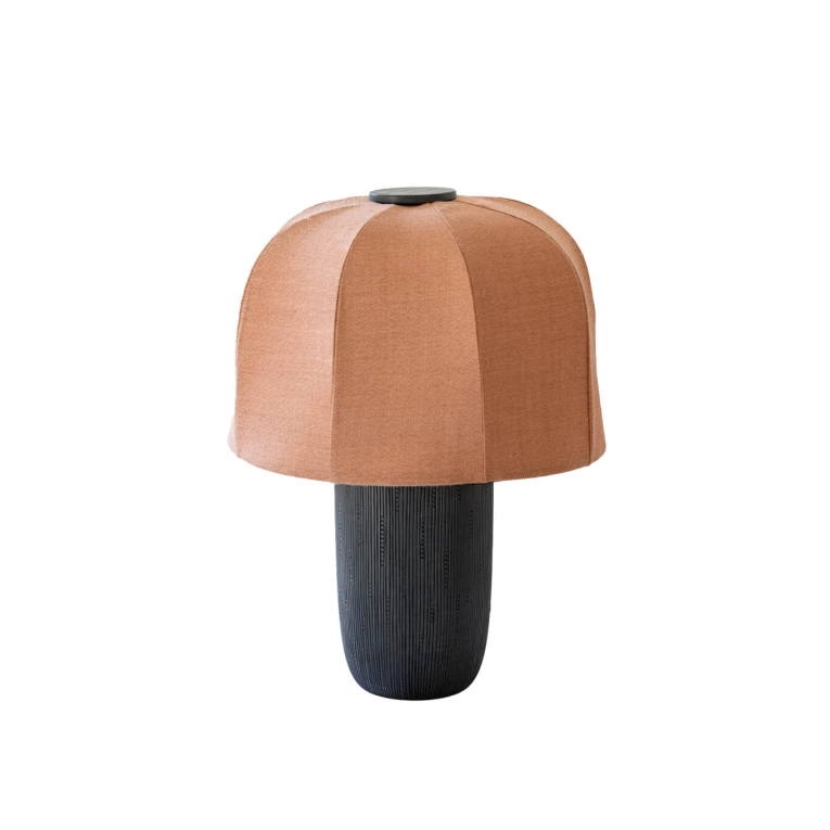 Lampe à poser MEDUZA large tissu San 540 Érable noir ZANAT
