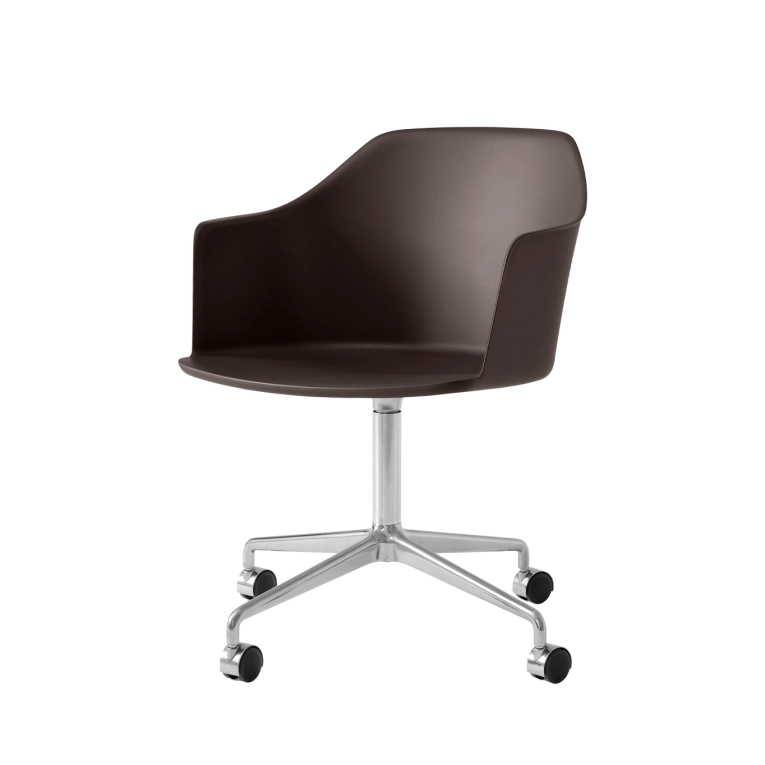 Fauteuil de bureau RELY HW48 Marron Brûlé/Aluminium Poli AND TRADITION