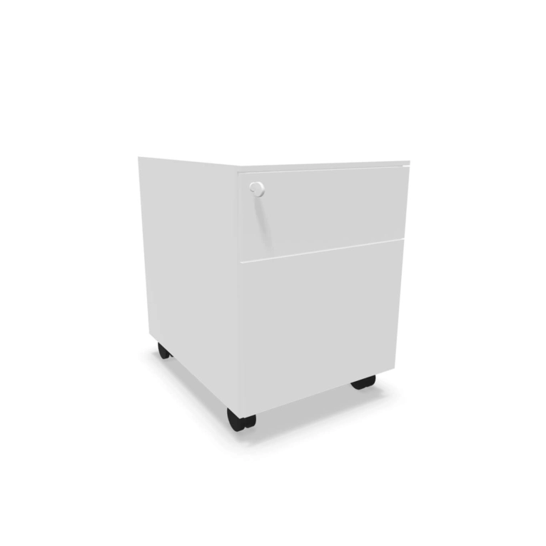 Rangement  bureau Caisson Mobile métal 2 tiroirs Blanc SILVERA PRO
