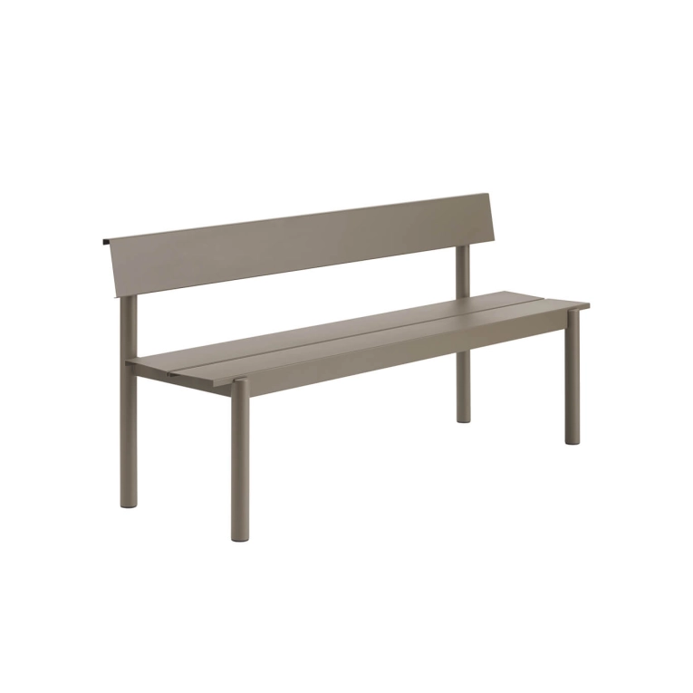 Banc extérieur LINEAR STEEL avec dossier L 170 Taupe MUUTO