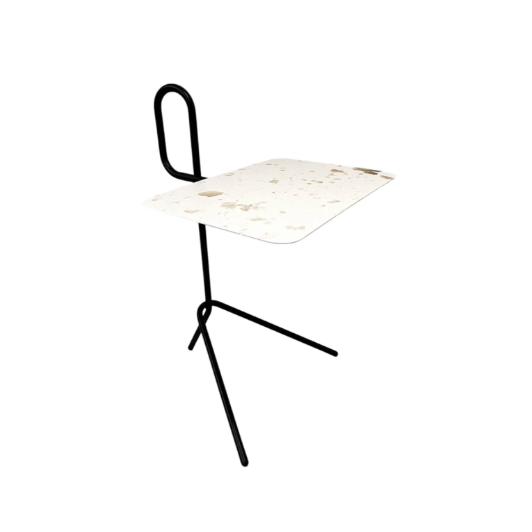 Table d'appoint guéridon LAIME 42 Noir/ blanc NOMA