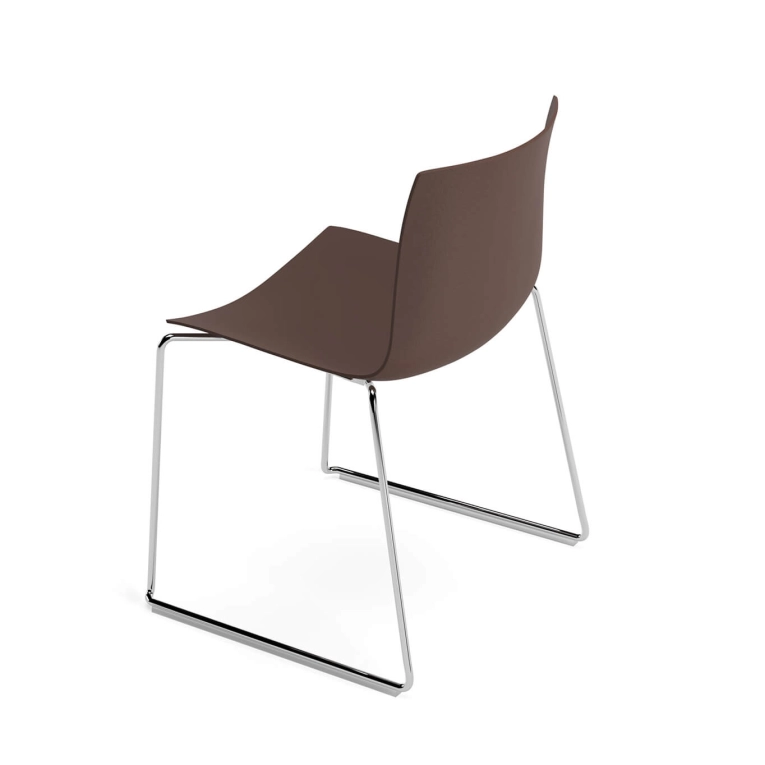 Chaise CATIFA RE 46 Piétement luge Espresso ARPER