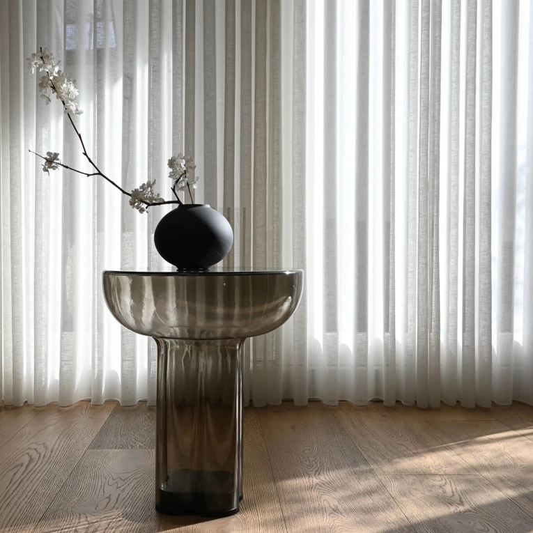 Table d'appoint guéridon CROWN TALL verre Forêt fumé 101 COPENHAGEN