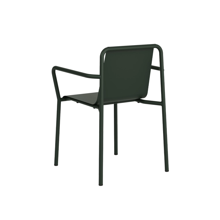 Chaise extérieure PANORAMA Vert Forêt avec accoudoirs TIPTOE