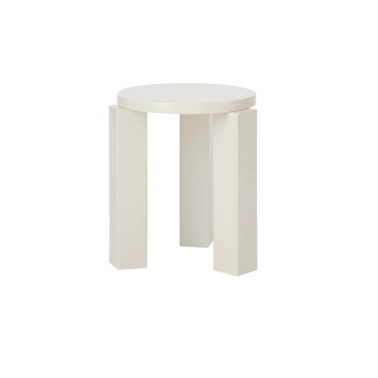 Tabouret ATLAS Ø 36 laqué Crème NEW WORKS