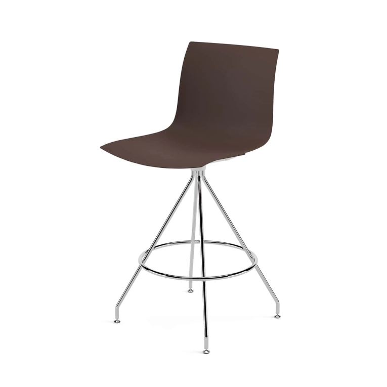 Stool CATIFA RE 46, H 65 Brown, Chrome Base ARPER