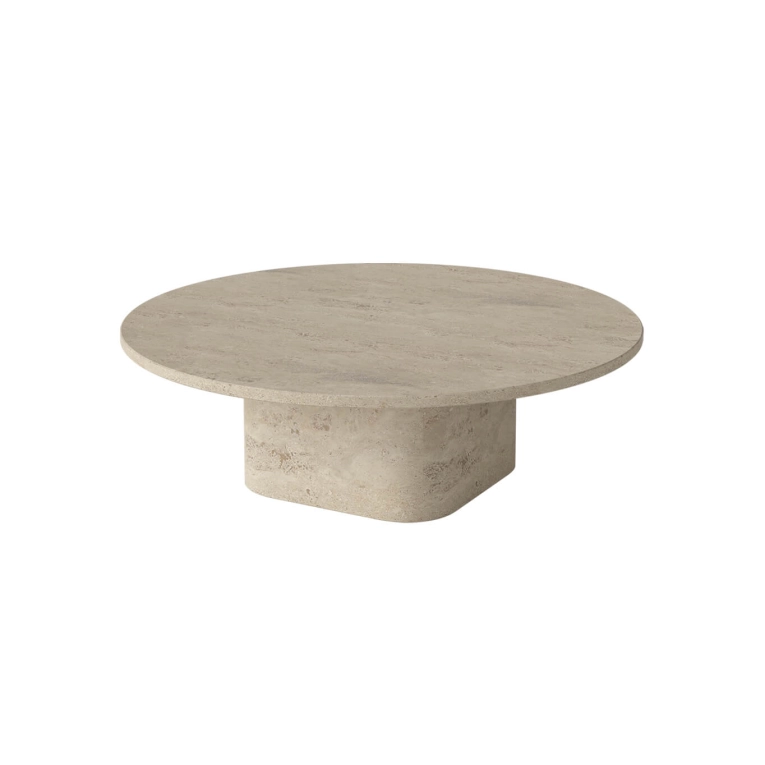 Table basse EIDA Ø 90 H 28 Travertin Sable BOLIA