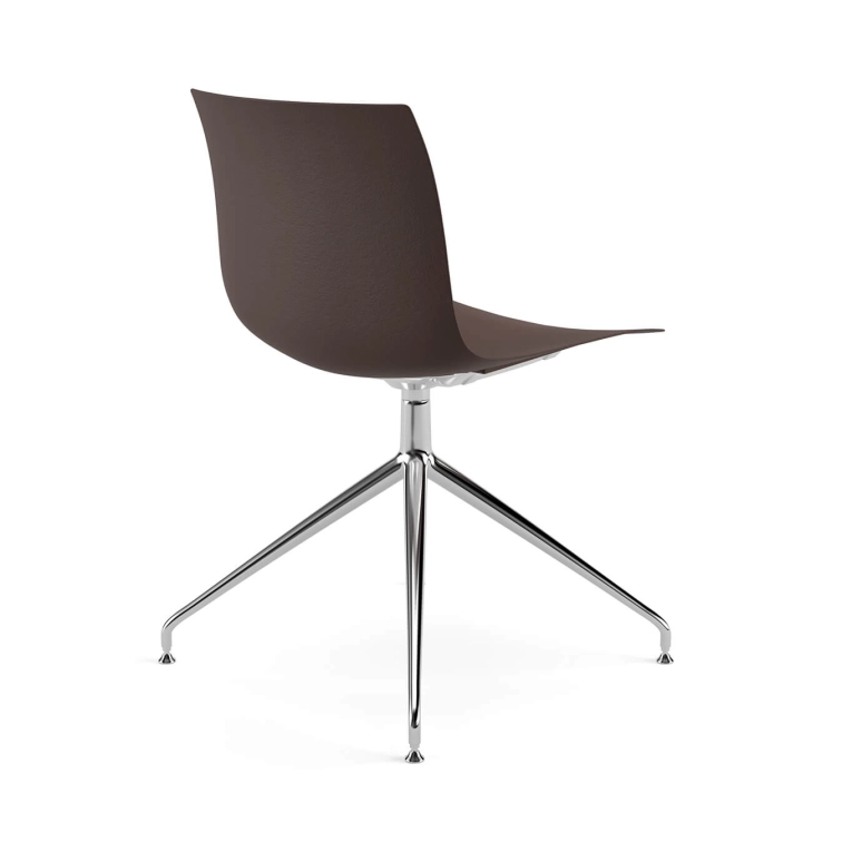Dining Chair CATIFA RE 46 Brown, Chrome Base ARPER