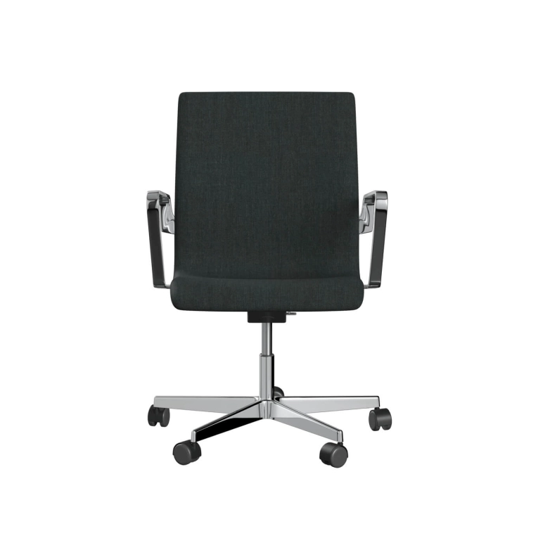 Fauteuil de bureau OXFORD 3291W dossier bas accoudoirs Remix 173/Gris bleu foncé acier chromé FRITZ HANSEN