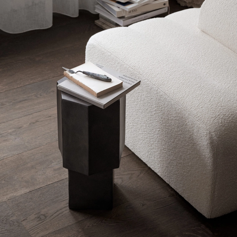 Table d'appoint guéridon QUARTZ CLAY NORR11