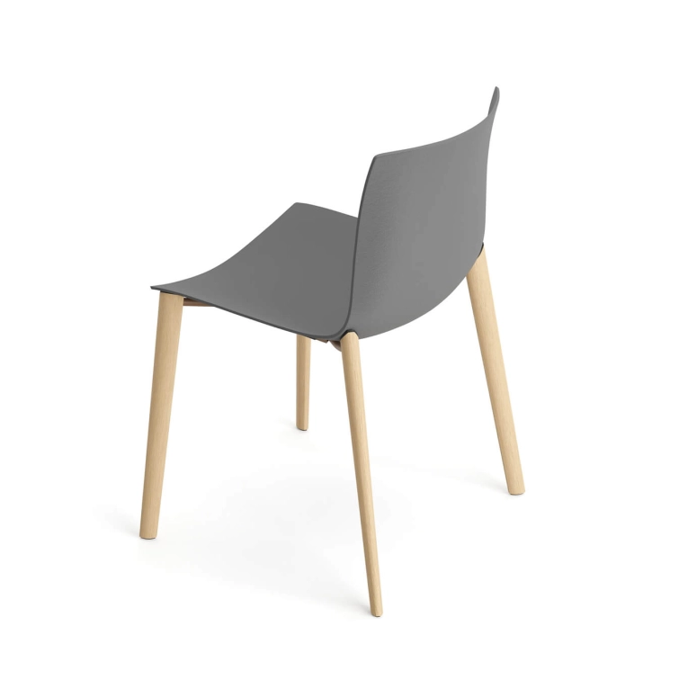 Chaise CATIFA RE 46 Pieds bois Anthracite ARPER