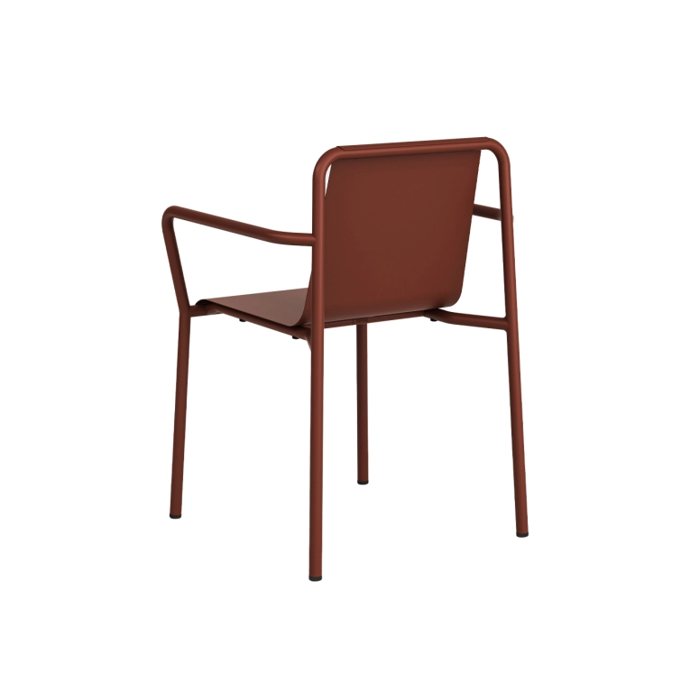 Chaise extérieure PANORAMA Rouge Brique avec accoudoirs TIPTOE