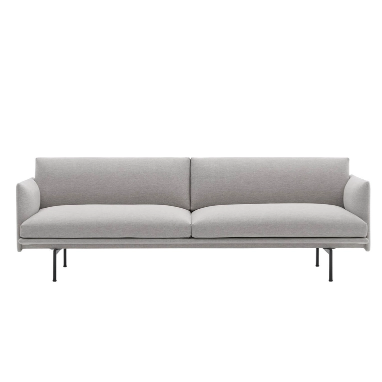 Canapé OUTLINE 3 places Tissu Clay 12/ noir MUUTO