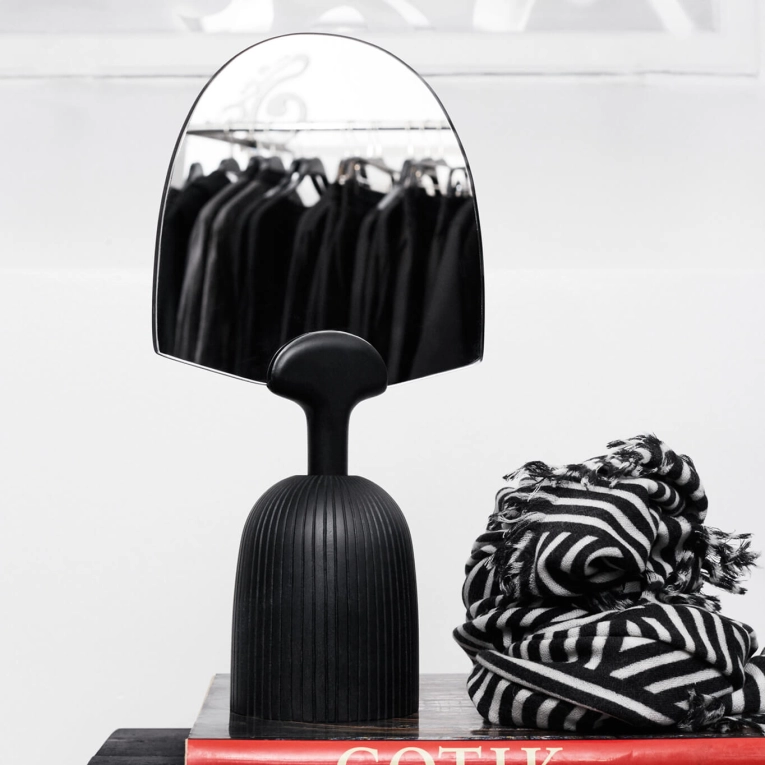 Miroir NUR motifs lignes Érable noir ZANAT