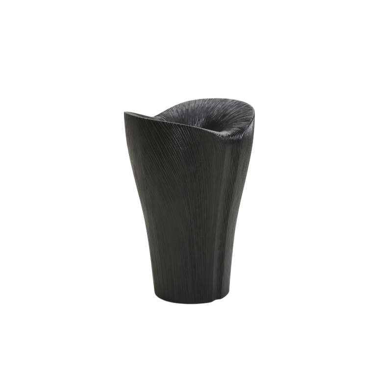 Centre de table & corbeille KALA tall base entièrement sculptée Érable noir ZANAT