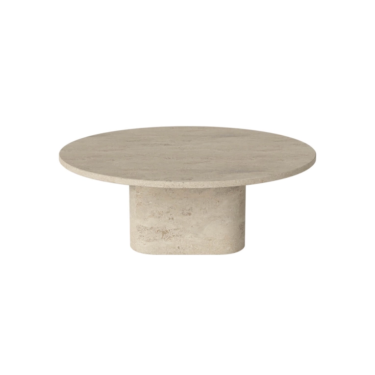 Table basse EIDA Ø 90 H 32 Travertin Sable BOLIA