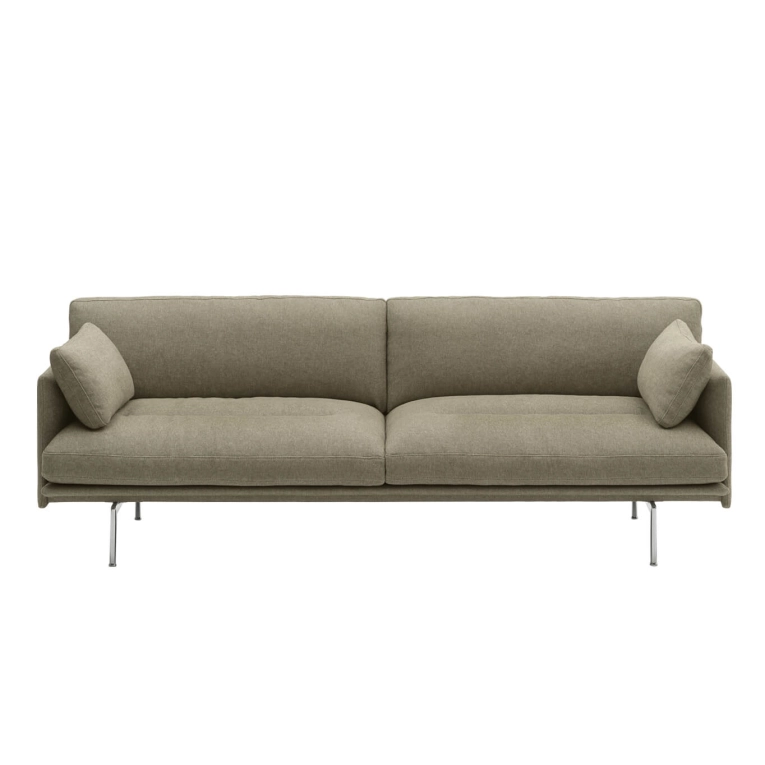 Canapé OUTLINE SOFT 3 places tissu Clay 15/aluminium MUUTO