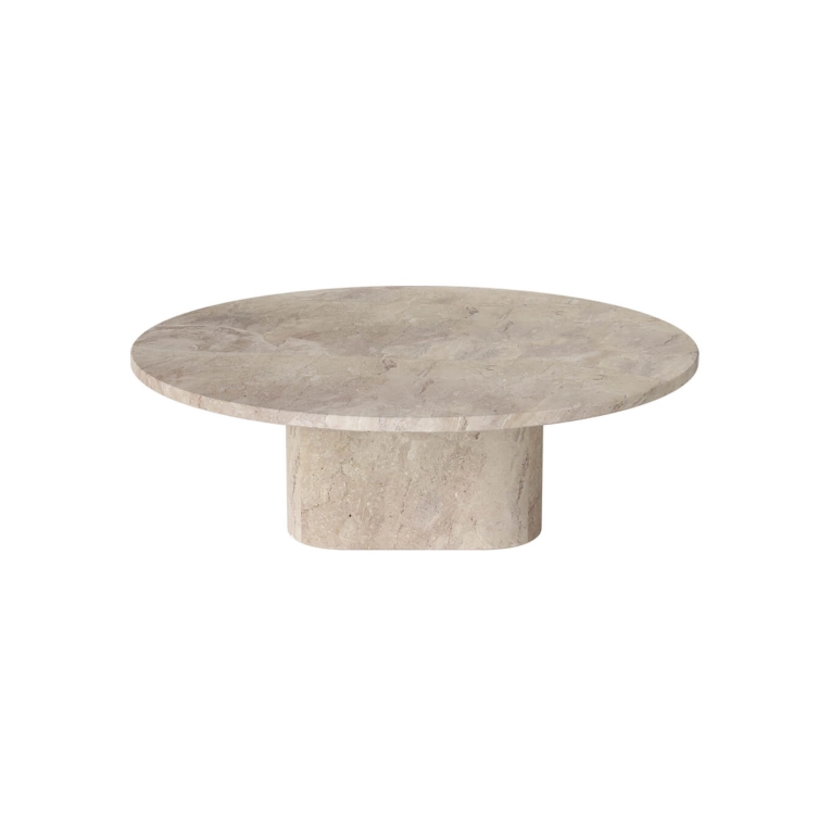 Table basse EIDA Ø 90 H 28 Marbre Beige BOLIA