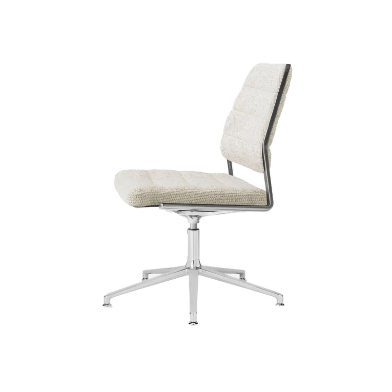 SWIVEL CHAIR 454+ à patins tissu Wavy / Aluminium poli VIPP