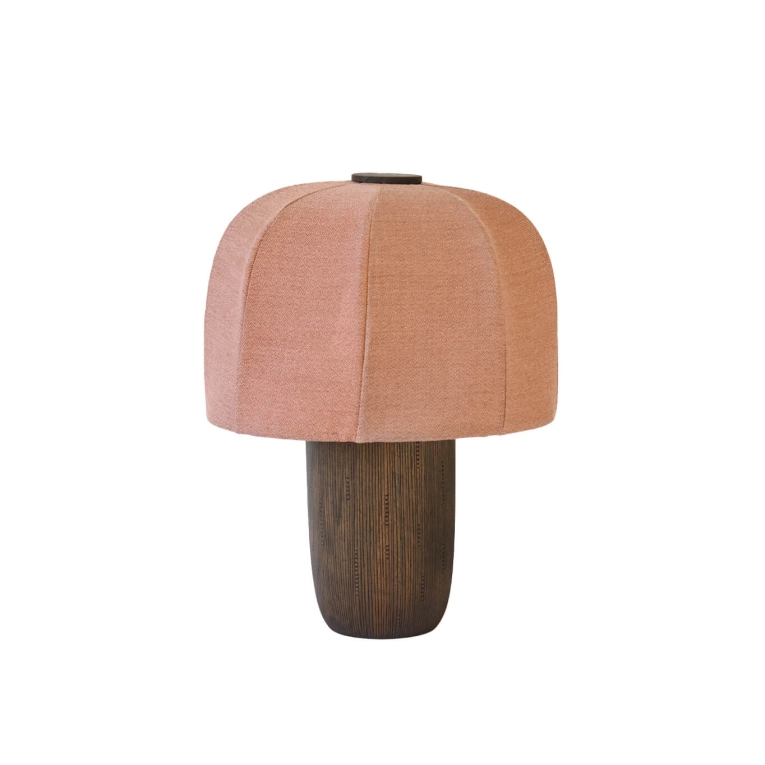 Lampe à poser MEDUZA large tissu San 540 Noyer ZANAT