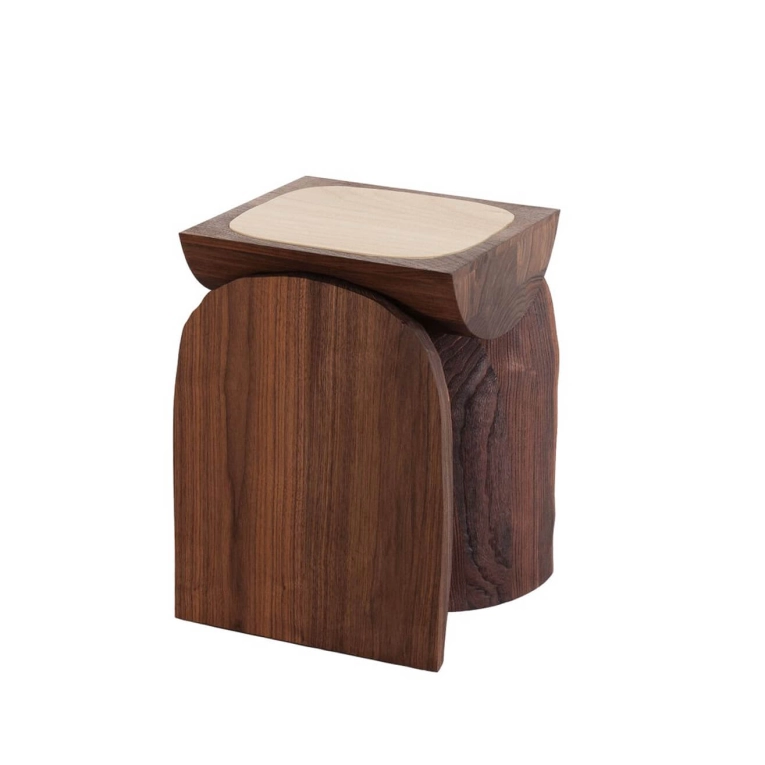 Table d'appoint guéridon BREAD H 60 Noyer TACCHINI