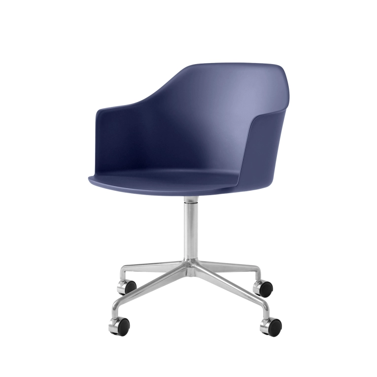 Fauteuil de bureau RELY HW48 Bleu Minuit/Aluminium Poli AND TRADITION