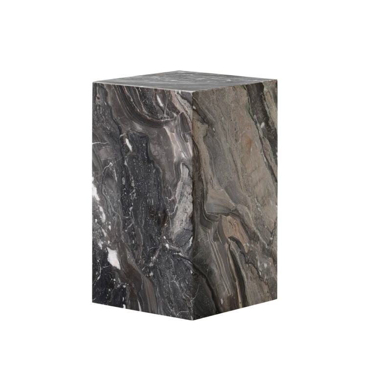 Table d'appoint guéridon PLINTH TALL Marbre Grey Galaxy AUDO COPENHAGEN