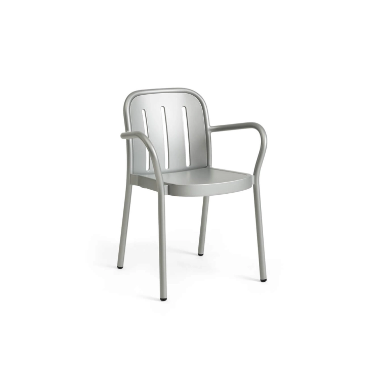 Outdoor Lounge Chair DEVILLE Arms,Silver HAY