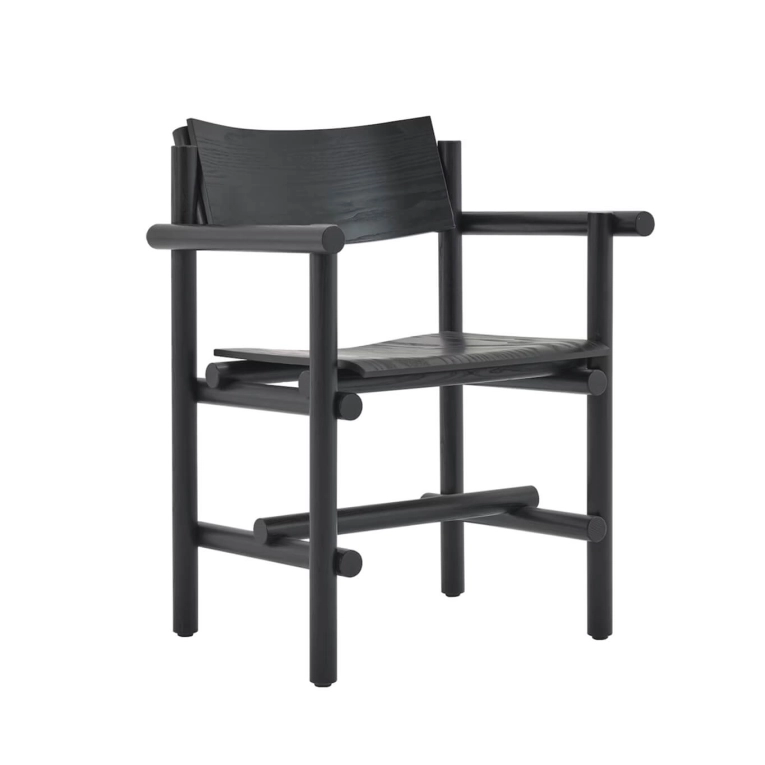 Chaise MUECKE avec accoudoirs Noir ébène KNOLL