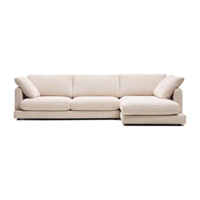 GALA 4 places avec méridienne droite Chenille Beige KAVE HOME