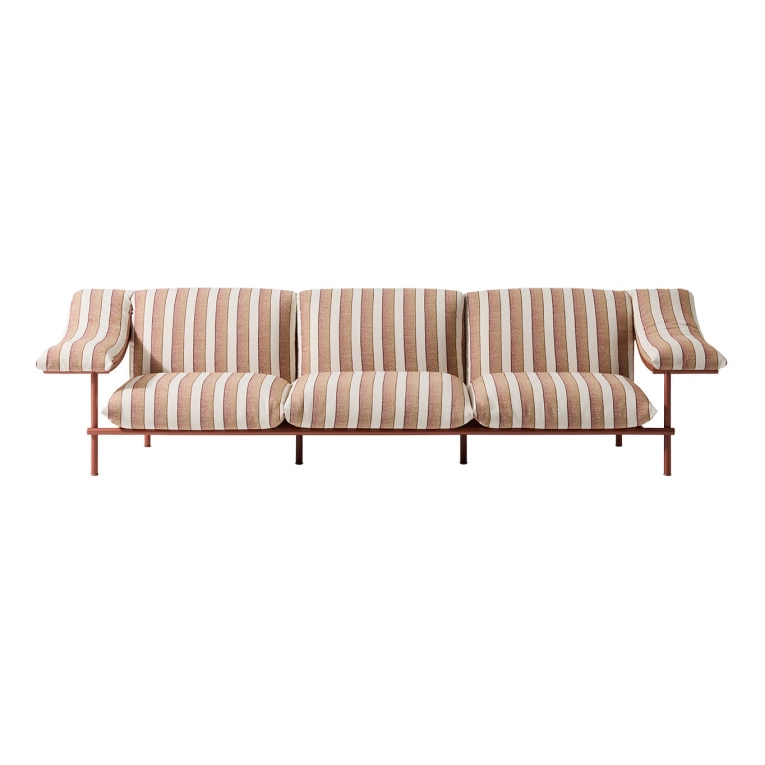 Canapé extérieur VIDALENTA 3 Places Terracotta/ Orosei Terracotta CASSINA