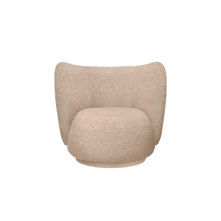 Fauteuil RICO Pivotant Bouclé Naturel FERM LIVING