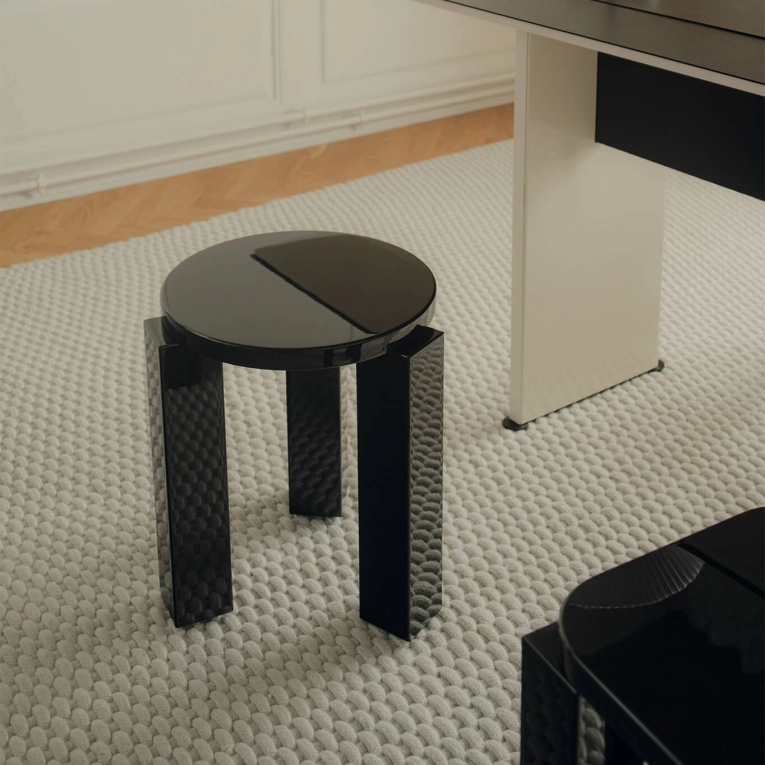 Tabouret ATLAS Ø 36 laqué Espresso NEW WORKS